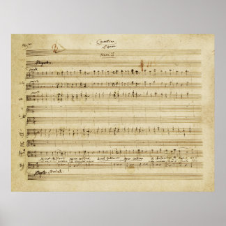 Mozart huwelijk tussen figaro Manuscript Print