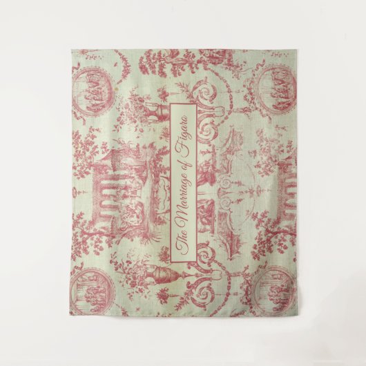 Mozart Marriage of Figaro 1700s Franse Pattern Wandkleed (Voorkant)