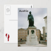 Mozart Monument, Mozartplatz, Salzburg, Oostenrijk Briefkaart (Voorkant / Achterkant)