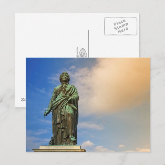 Mozart monument, Salzburg, Oostenrijk Briefkaart (Voorkant / Achterkant)