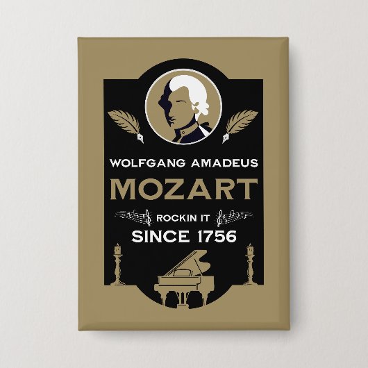 Mozart Muziek Liefhebber Cadeau Button (Voorkant)