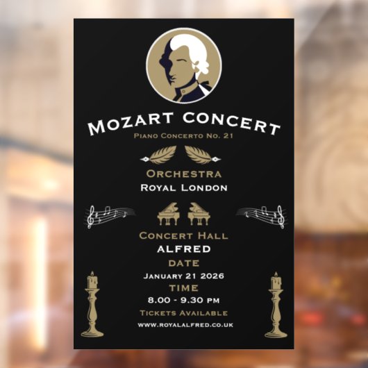 Mozart Muziekconcert Raamsticker (Vel 2)