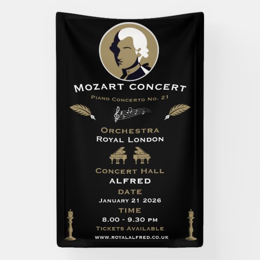 Mozart Muziekconcert Spandoek (Verticaal)