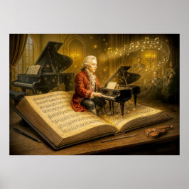 Mozart muziekscene uit het klassieke boek poster
