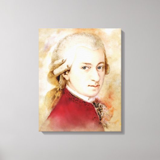 Mozart op doek - Waterverf stijl Canvas Afdruk (Voorkant)
