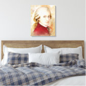 Mozart op doek - Waterverf stijl Canvas Afdruk (Insitu (Slaapkamer))