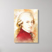 Mozart op doek - Waterverf stijl Canvas Afdruk (Voorkant)