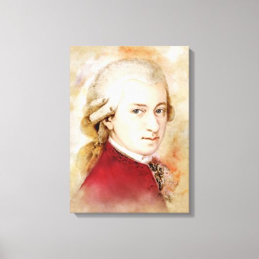 Mozart op doek - Waterverf stijl Canvas Afdruk (Voorkant)