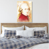 Mozart op doek - Waterverf stijl Canvas Afdruk (Insitu (Slaapkamer))
