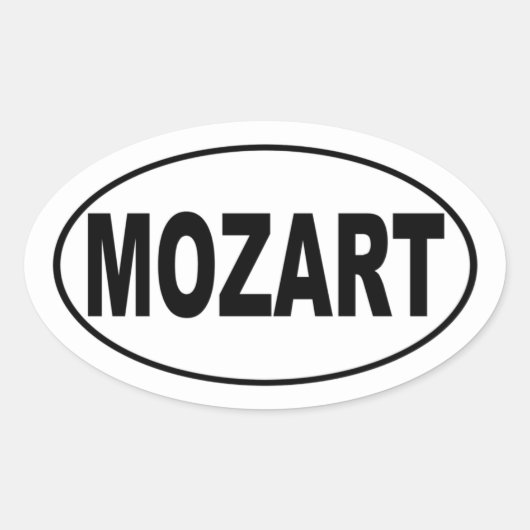 Mozart Oval Sticker (Voorkant)