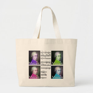 mozart pop art canvas tas met muziekvel