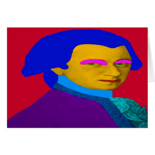 Mozart pop Art Greeting Card (Voorkant Horizontaal)