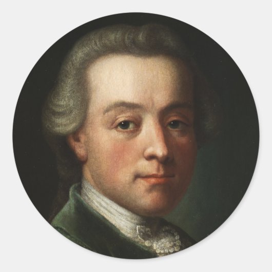 Mozart Portrait Ronde Sticker (Voorkant)