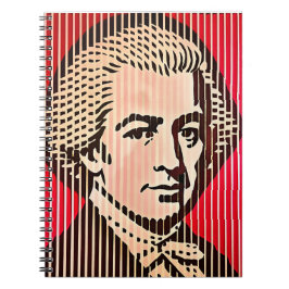 Mozart Portret in BAUHAUS optische illusie stijl Notitieboek