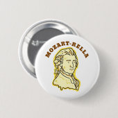 Mozart-rella Funny Music Cheese Pun Button Pin (Voorkant /achterkant)