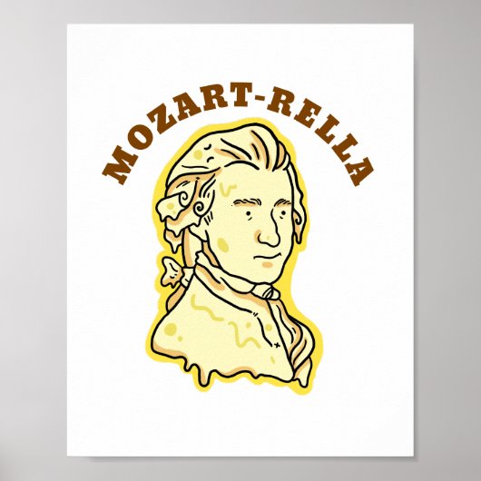 Mozart-rella Funny Music Cheese Pun Poster (Voorkant)