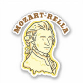 Mozart-rella Grappige Muziek Kaas Pun Die-Cut Sticker (Voorkant)