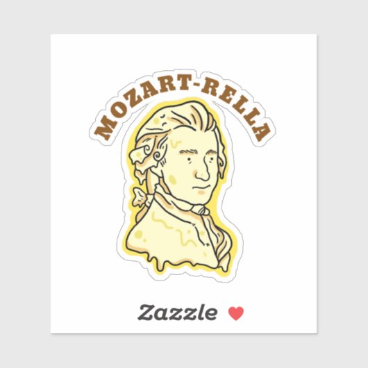 Mozart-rella Grappige Muziek Kaas Pun Die-Cut Sticker (Vel)
