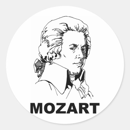 Mozart Ronde Sticker (Voorkant)