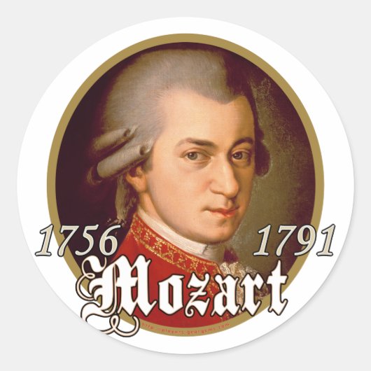 Mozart Ronde Sticker (Voorkant)
