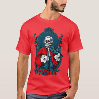 Mozart Skull Violin spelen T-shirt
