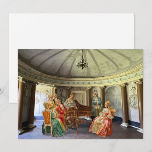 Mozart speelt klavecimbel flat vakantie Kaart