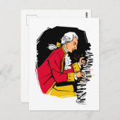 Mozart speelt piano briefkaart (Voorkant / Achterkant)