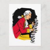 Mozart speelt piano briefkaart (Voorkant)