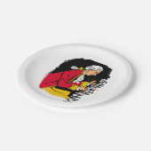 Mozart speelt piano papieren bordje (Gekanteld)