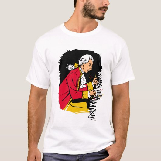 Mozart speelt piano t-shirt (Voorkant)