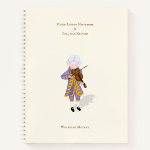 Mozart Spelen Violin Gepersonaliseerde Musicians Notitieboek