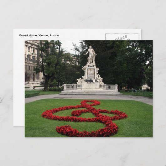 mozart standbeeld briefkaart (Voorkant / Achterkant)