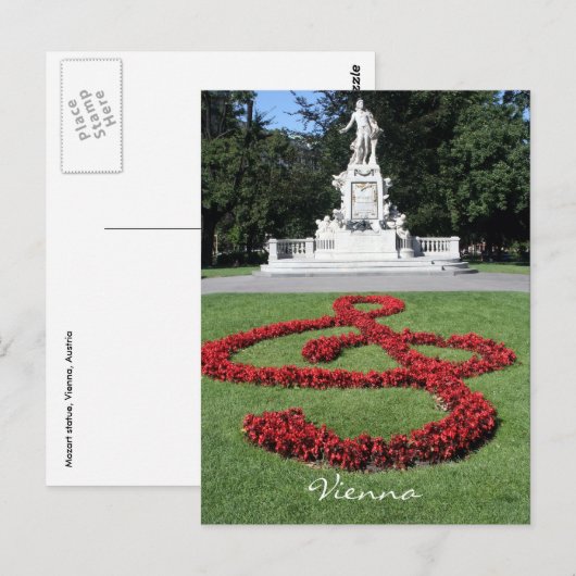 mozart standbeeld briefkaart (Voorkant / Achterkant)