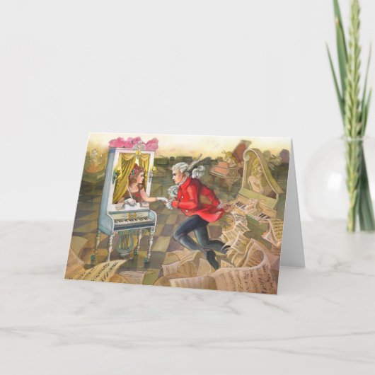 Mozart vindt Zijn Wenskaart van de Muse Kaart (Voorkant)