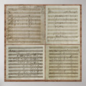 Mozart Violin Concerto Manuscript Poster (Voorkant)