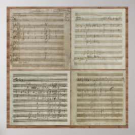 Mozart Violin Concerto Manuscript Poster