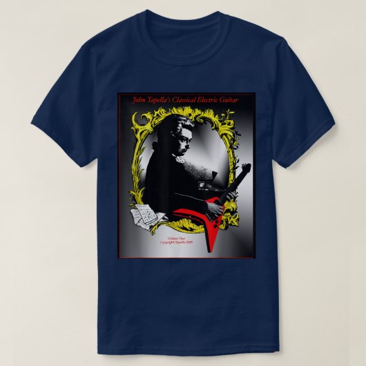 Mozart voor elektrische gitaar t-shirt (Design voorkant)