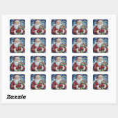 Mozartische Kerstman Sticker Artistiek (Vel)
