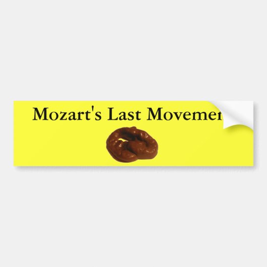 Mozarts last Movement Hilarious Gifts Bumpersticker (Voorkant)