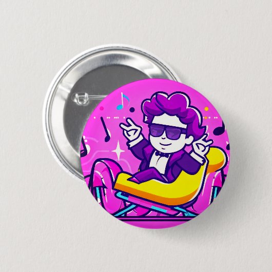 Mozart's Musical Carousel Extravaganza! Ronde Button 5,7 Cm (Voorkant /achterkant)