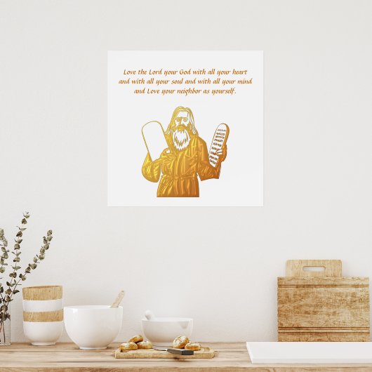 Mozes - 10 geboden - Grootste geboden Poster (Keuken)