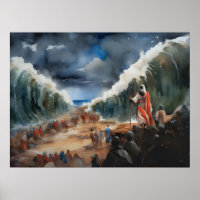 Mozes afscheiden en kruisen van het droge rode Zee
