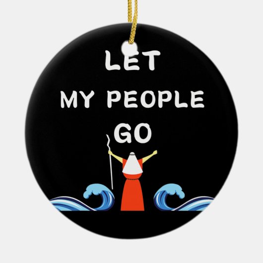 Mozes deelt het rode Zee Joodse vrouwen Man passov Keramisch Ornament (Voorkant)