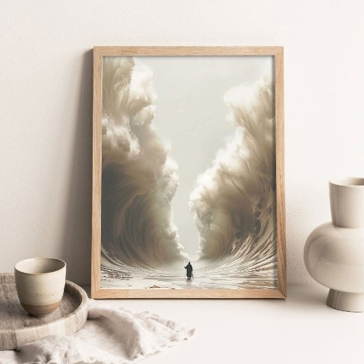 Mozes die de Rode Zee splijt, Christelijke Schilde Poster