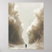 Mozes die de Rode Zee splijt, Christelijke Schilde Poster (Voorkant)