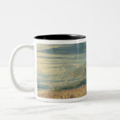 Mozes die de wateren van het Rode Zee verdelen Tweekleurige Koffiemok (Links)