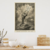 Mozes die de wet ontvangen de Tien Geboden Poster (Keuken)