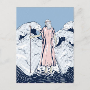 Mozes die het rode zee ontleden briefkaart