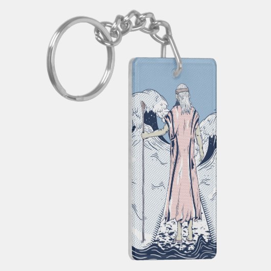 Mozes die het rode zee ontleden sleutelhanger (Voorkant Links)