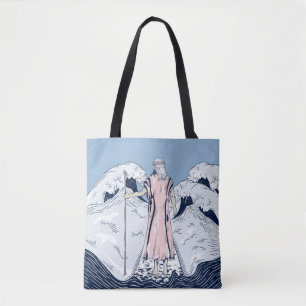 Mozes die het rode zee ontleden tote bag